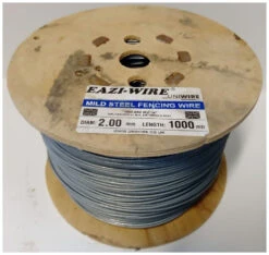 1000m Roll Of 2mm Diameter Galvanised Mild Steel Line Or Straining Wire In A Handy Spool