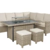 Kettler Palma Left Hand Corner Sofa With Fire Pit Table In Oyster And Stone 1 Kettler Palma Left Hand Corner Sofa With Fire Pit Table In Oyster And Stone -Growhaus Zone l LH FP