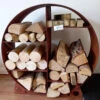 Black Steel Round Log Store & Shelves