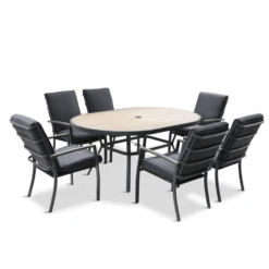 LG Monza 6 Seat Set With Highback Armchairs And 3.0m Parasol 12 LG Monza 6 Seat Set With Highback Armchairs And 3.0m Parasol -Growhaus Zone l MNZ SET6