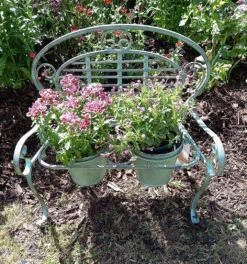 Verdigris Metal Garden Bench Pot Planter Holder -Growhaus Zone l PL18 3