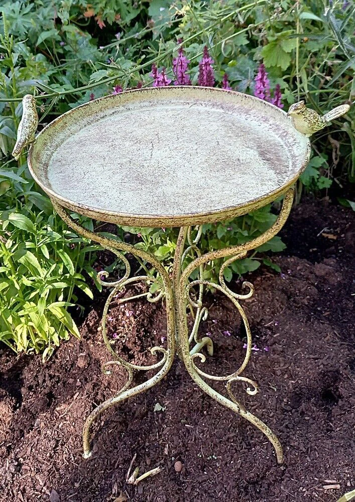 Aged Verdigris Decorative Bird Bath With Three Legs 4 Aged Verdigris Decorative Bird Bath With Three Legs - Image 2