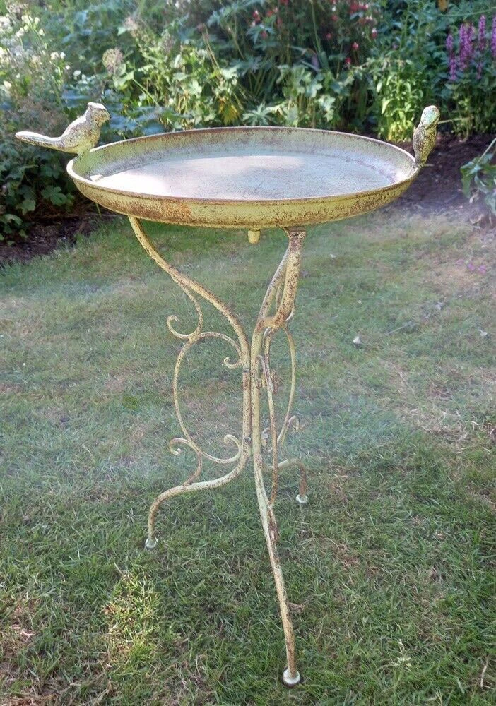 Aged Verdigris Decorative Bird Bath With Three Legs 3 Aged Verdigris Decorative Bird Bath With Three Legs