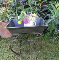 Metal Flower Cart Planter - 55cm Long -Growhaus Zone l PL65 4