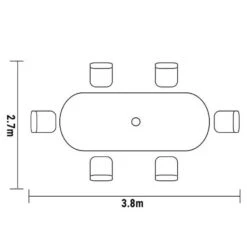 Hartman Amalfi 6 Seater Oval Dining Set In Antique Grey / Platinum -Growhaus Zone l amalfi 6 seat oval footprint 1