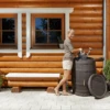 Garantia Barrica Rainwater Barrel, 420 Litres, In Brown -Growhaus Zone l barrica