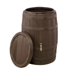 Garantia Barrica Rainwater Barrel, 420 Litres, In Brown -Growhaus Zone l barrica 3