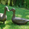 Pair Of Duck Garden Ornaments In Cast Aluminium With Antique Bronze Finish -Growhaus Zone l ducks zpssc2opr6k