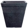 Square Granite Effect Piazza Planter - 34 Cm -Growhaus Zone l granite square piazza planter 34 cm plant pot