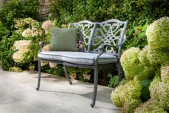 Hartman Capri 2 Seat Bench In Antique Grey / Platinum