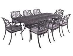 Hartman Capri 8 Seat Rectangular Dining Set In Antique Grey/Platinum -Growhaus Zone l hartman capri 8 seat set antique grey studio