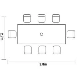 Hartman Capri 8 Seat Rectangular Dining Set In Antique Grey/Platinum -Growhaus Zone l hartman capri 8 seat set footprint