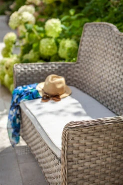 Hartman Heritage 2 Seat High Back Bench With Cushion In Beech / Dove -Growhaus Zone l hartman heritage 2 seat bench beech dove 02