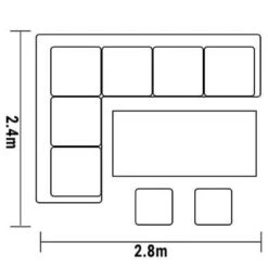 Hartman Heritage Tuscan Rectangular Corner Sofa Set With Adjustable Table In Beech / Dove -Growhaus Zone l hartman heritage rectangular corner set footprint
