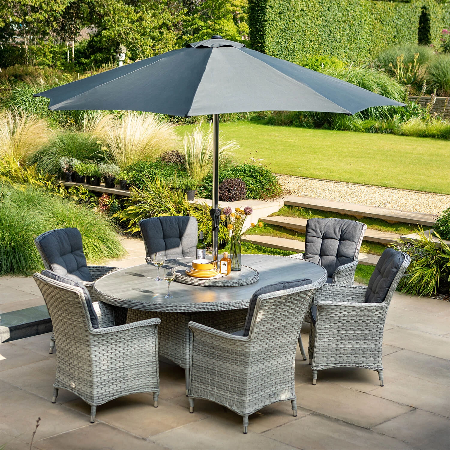 Hartman Heritage Tuscan 6 Seater Elliptical Dining Set In Ash / Slate 4 Hartman Heritage Tuscan 6 Seater Elliptical Dining Set In Ash / Slate - Image 2