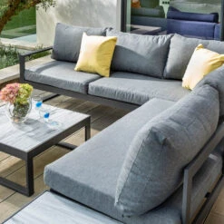 Hartman Vienna Square Corner Sofa Lounge Set With Integrated Lounger In Xerix / Slate -Growhaus Zone l hartman vienna square set 4