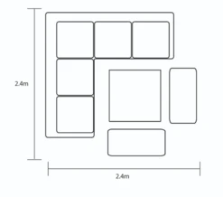 Hartman Heritage Grand Tuscan Square Corner Sofa Set In Ash / Slate -Growhaus Zone l heritage corner dimentions 1
