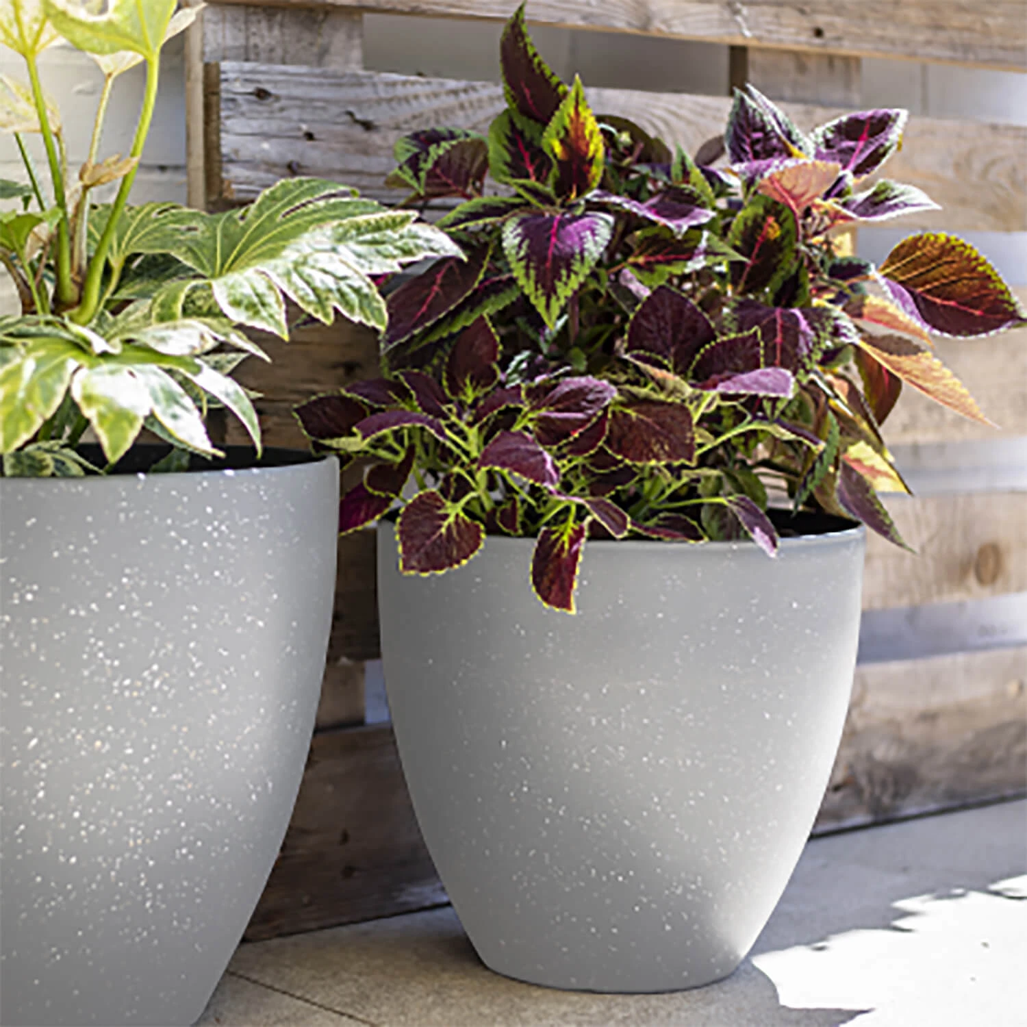 Kelkay Plant Avenue Stone Collection Lg Terrazzo Egg Pot In Grey 3 Kelkay Plant Avenue Stone Collection Lg Terrazzo Egg Pot In Grey