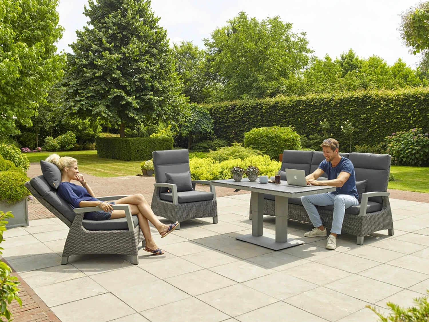 LIFE Aloha Sofa Lounge Set In Lava / Yacht Grey / Carbon 3 LIFE Aloha Sofa Lounge Set In Lava / Yacht Grey / Carbon