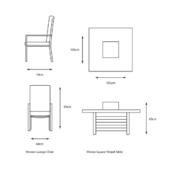 LG Monza Relaxer Set With Gas Firepit Table -Growhaus Zone l monza SET15