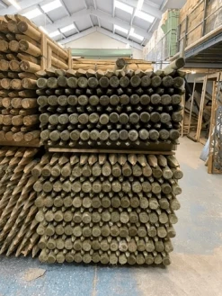 10x 1.8m (6ft) Tall 75mm (3") Machine Round Treated Fence Posts
