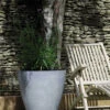 Stewart 53cm Tall Round Beton Planter In Dark Grey