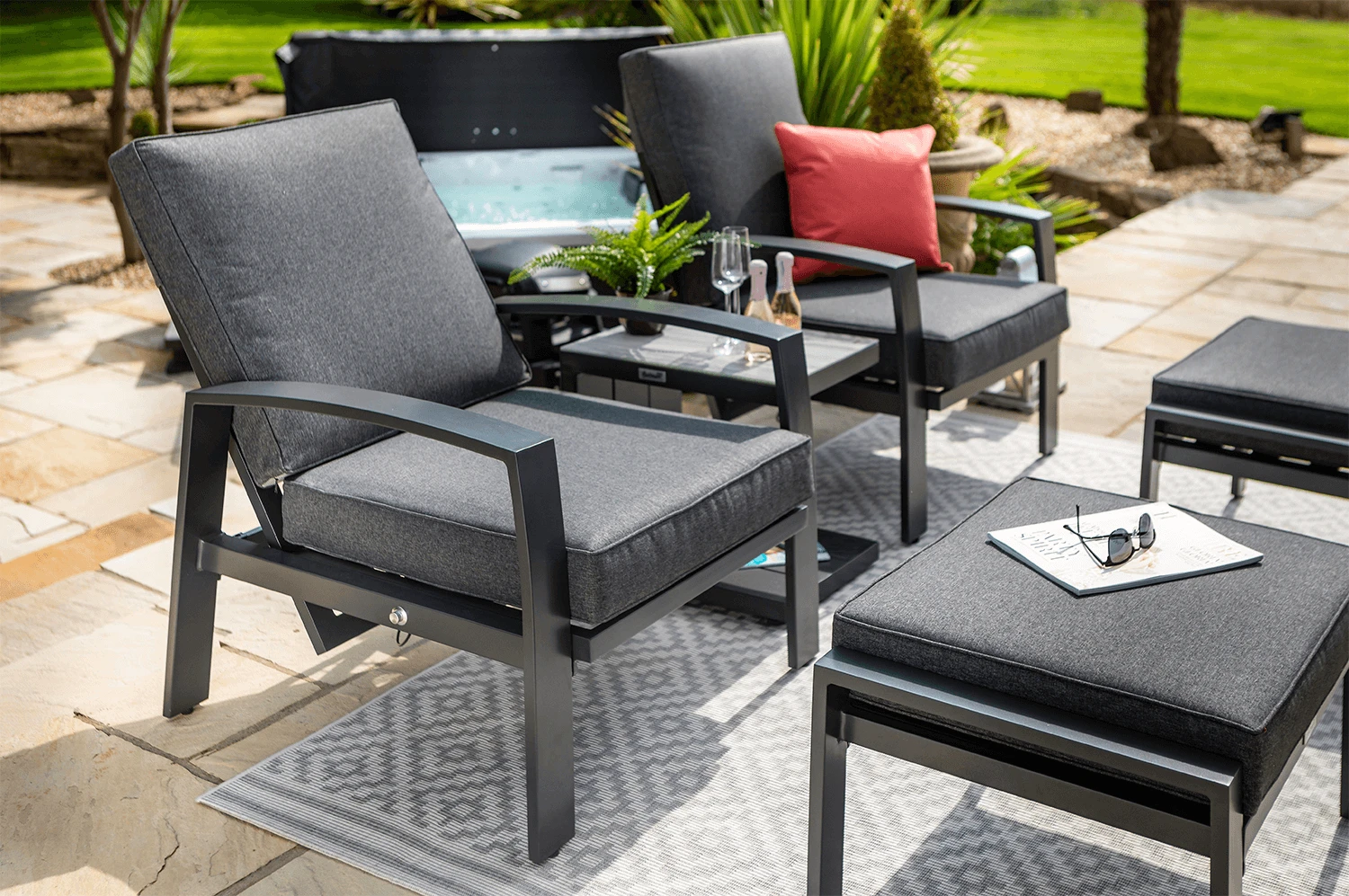 Hartman Vienna Reclining Companion Set - Xerix/Slate 4 Hartman Vienna Reclining Companion Set - Xerix/Slate - Image 2