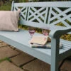 Winawood Speyside 3 Seater Wood Effect Garden Bench In Blue -Growhaus Zone l winawood speyside 3seater powder blue