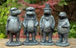 Stone Resin Wind In The Willows Sculptures: Toad, Ratty, Mole, Badger