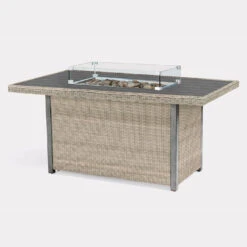 Kettler Palma Left Hand Corner Sofa With Fire Pit Table In Oyster And Stone -Growhaus Zone palma fire pit table alu slat top new oyster1400