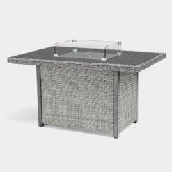 Kettler Palma Mini Corner Fire Pit Set In White Wash / Taupe -Growhaus Zone palma mini fire pit table alu slat top ww1400