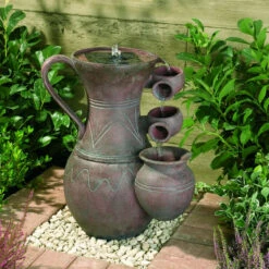 Solar Powered Water Feature - Pitcher Cascade