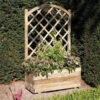 Rectangular Timber Planter With Lattice -Growhaus Zone rectangular planter lattice giant