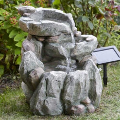 Rock Fall Fountain Solar Water Feature