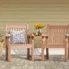 Sandwick Winawood 2 Seater Wood Effect Love Seat - Teak Finish -Growhaus Zone sandwick loveseat teak