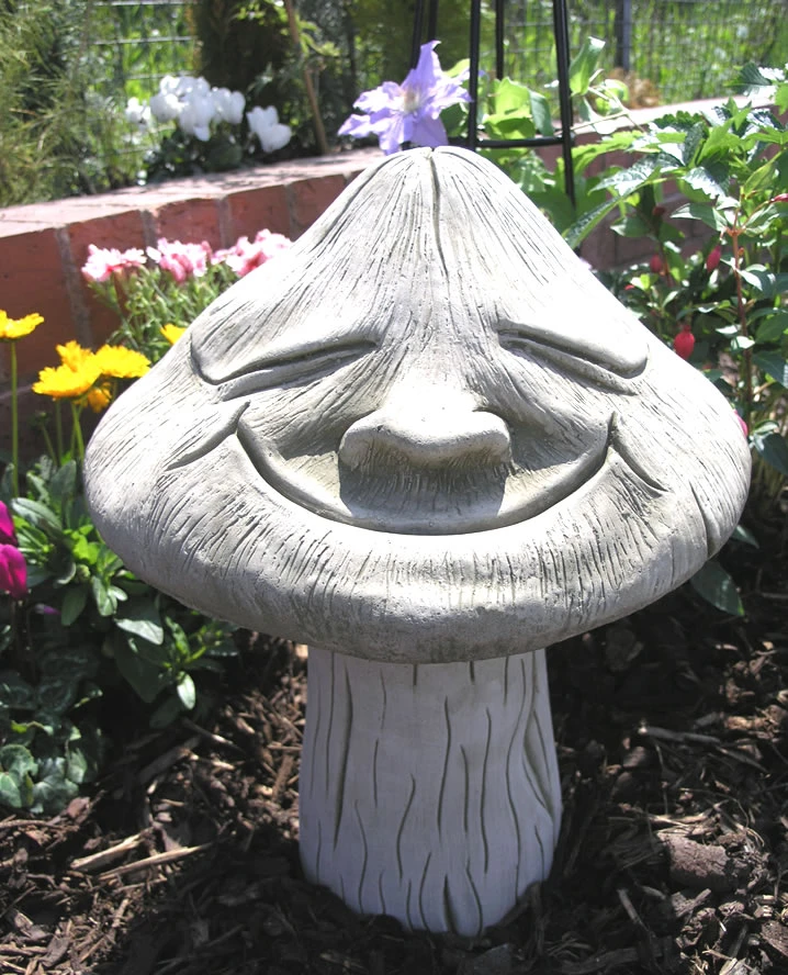 Smiling Toadstool Stone Garden Ornament Statue 3 Smiling Toadstool Stone Garden Ornament Statue