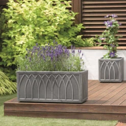 Stewart Versailles Square Planter In Pewter - 32cm -Growhaus Zone versailles planters 1